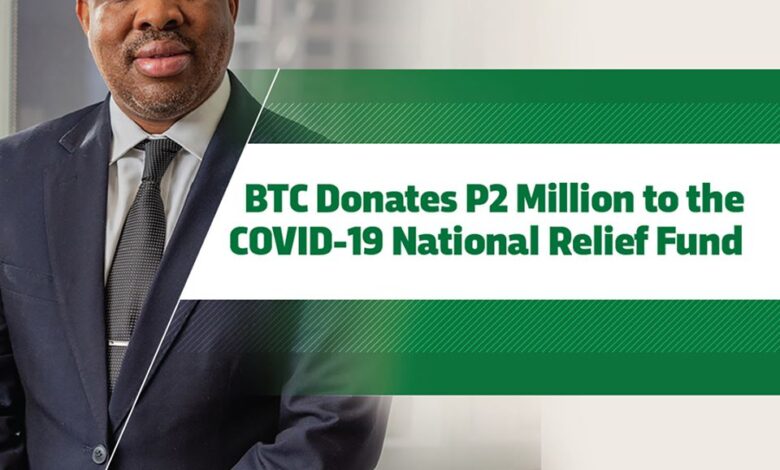 BTC DONATES P2MILLION TO THE NATIONAL COVID-19 RELIEF FUND